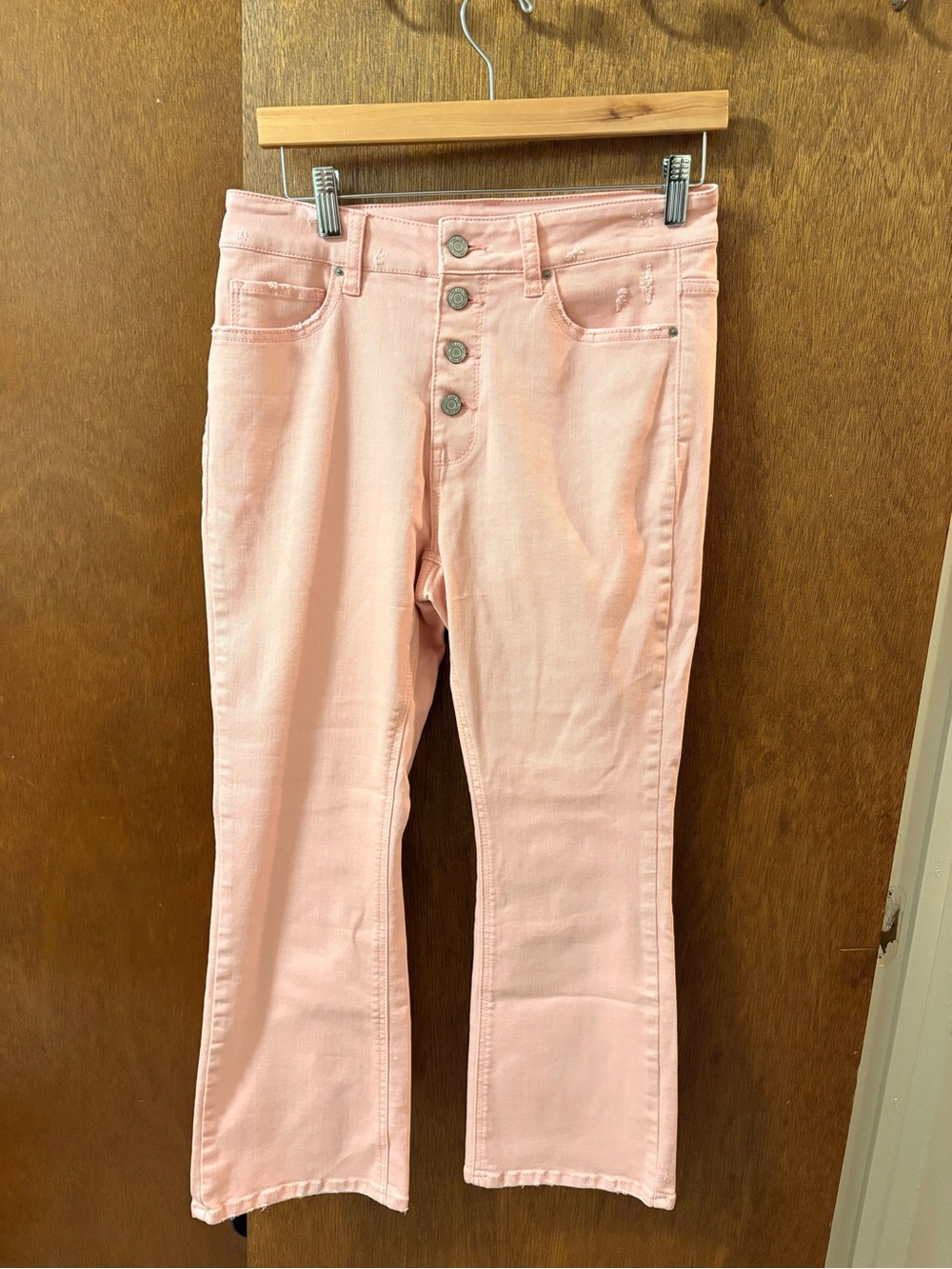Time and Tru Light Pink Flare Jeans with Button Fly